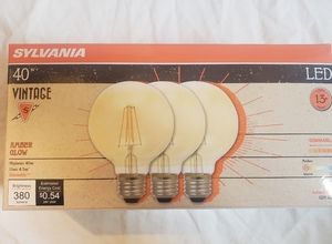 Sylvania 40 Watt LED Amber Glow Dimmable 3 pack Indoor/Outdoor g25